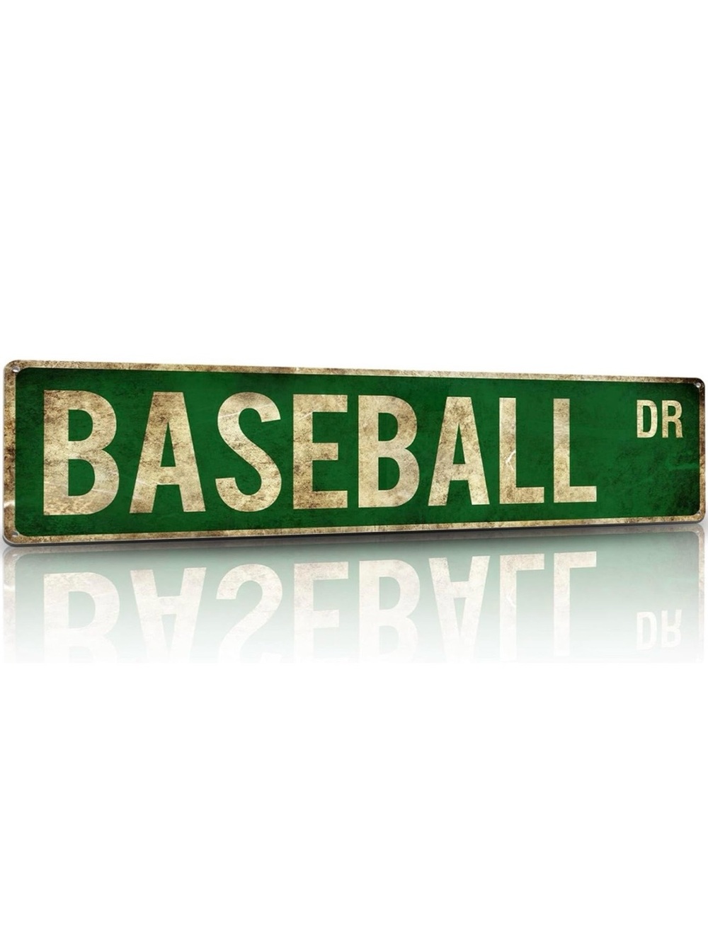 Green "Baseball" Wall Sign - Rustic Home Wall Decor